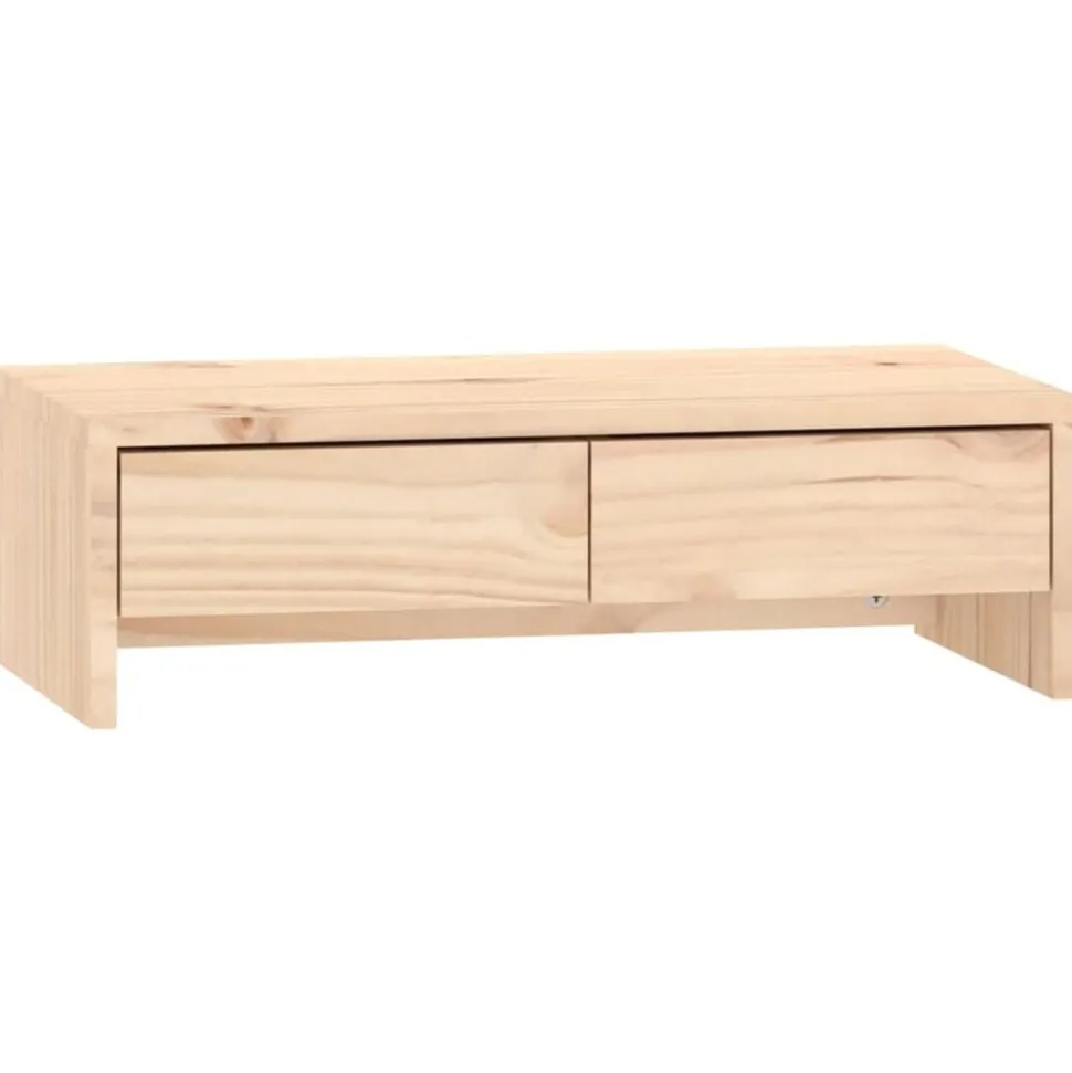 vidaXL Monitorstandaard 50x27x15 cm massief grenenhout