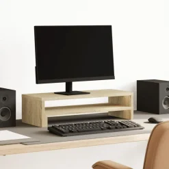 vidaXL Monitorstandaard 54x22x15 cm bewerkt hout sonoma eikenkleurig