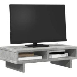 vidaXL Monitorstandaard 50x27x15 cm bewerkt hout betongrijs