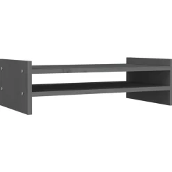vidaXL Monitorstandaard 50x27x15 cm massief grenenhout grijs