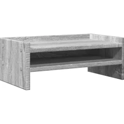 vidaXL Monitorstandaard 42x24x16 cm bewerkt hout grijs sonoma eiken