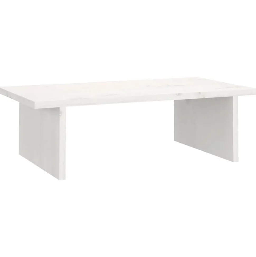 vidaXL Monitorstandaard 50x27x15 cm massief grenenhout wit