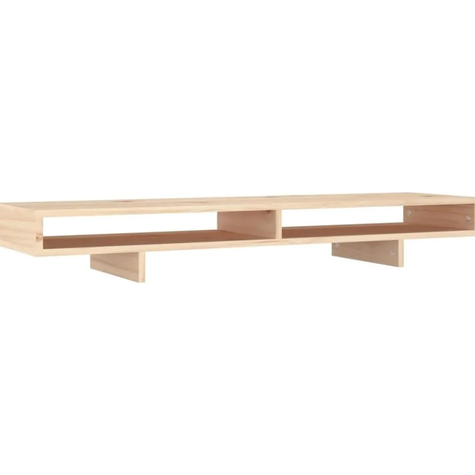 vidaXL Monitorstandaard 100x27x14 cm massief grenenhout