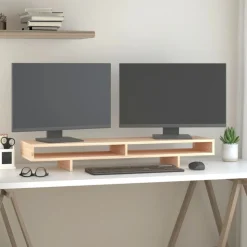 vidaXL Monitorstandaard 100x27x14 cm massief grenenhout