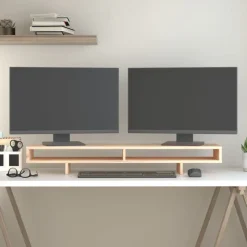 vidaXL Monitorstandaard 100x27x14 cm massief grenenhout