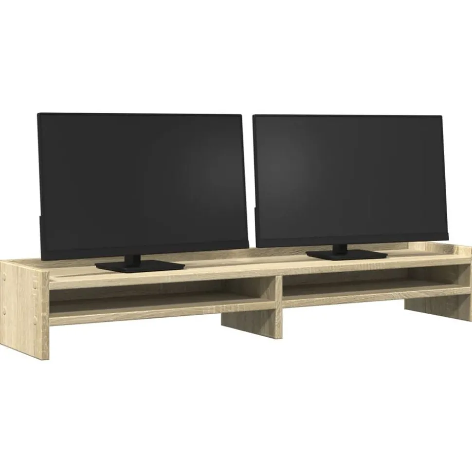 vidaXL Monitorstandaard 100x24x16 cm bewerkt hout sonoma eikenkleurig