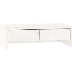 vidaXL Monitorstandaard 50x27x15 cm massief grenenhout wit