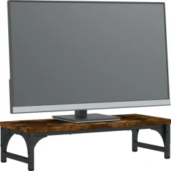vidaXL Monitorstandaard 55x23x14 cm bewerkt hout gerookt eikenkleurig