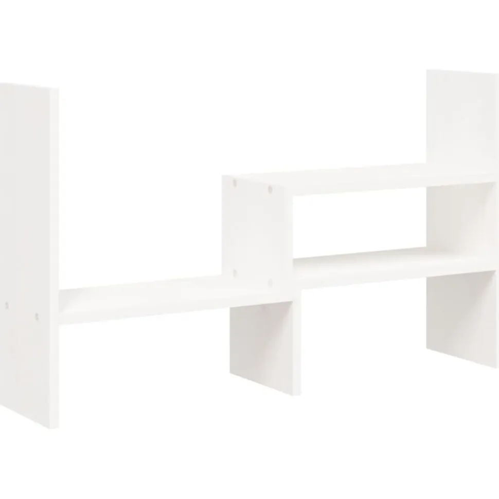 vidaXL Monitorstandaard (39-72)x17x43 cm massief grenenhout wit