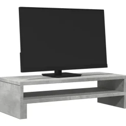 vidaXL Monitorstandaard 54x22x15 cm bewerkt hout betongrijs