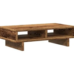 vidaXL Monitorstandaard 50x27x15 cm bewerkt hout oud houtkleurig