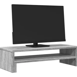 vidaXL Monitorstandaard 54x22x15 cm bewerkt hout grijs sonoma eiken