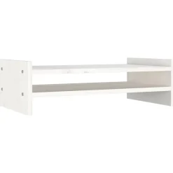 vidaXL Monitorstandaard 50x27x15 cm massief grenenhout wit