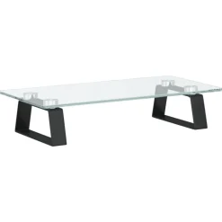 vidaXL Monitorstandaard 40x20x8 cm gehard glas en metaal zwart