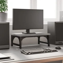 vidaXL Monitorstandaard 37x23x14 cm bewerkt hout grijs sonoma eiken