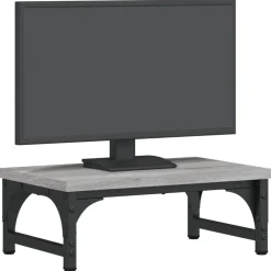 vidaXL Monitorstandaard 37x23x14 cm bewerkt hout grijs sonoma eiken