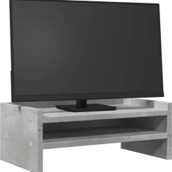 vidaXL Monitorstandaard 42x24x16 cm bewerkt hout betongrijs