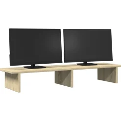 vidaXL Monitorstandaard 100x27x15 cm bewerkt hout sonoma eikenkleurig