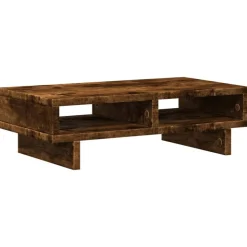 vidaXL Monitorstandaard 50x27x15 cm bewerkt hout gerookt eikenkleurig