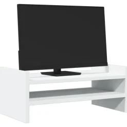 vidaXL Monitorstandaard 50x27x20 cm bewerkt hout wit