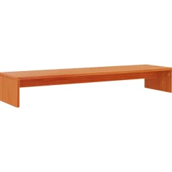 vidaXL Monitorstandaard 100x27x15 cm massief grenenhout wasbruin