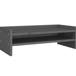 vidaXL Monitorstandaard 50x24x16 cm massief grenenhout grijs