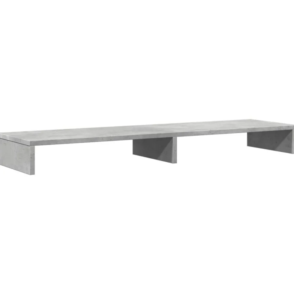 vidaXL Monitorstandaard 100x27x10 cm bewerkt hout betongrijs