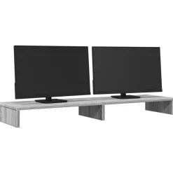vidaXL Monitorstandaard 100x27x10 cm bewerkt hout grijs sonoma eiken