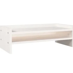 vidaXL Monitorstandaard 50x24x16 cm massief grenenhout wit