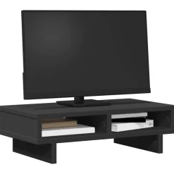 vidaXL Monitorstandaard 50x27x15 cm bewerkt hout zwart
