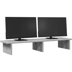 vidaXL Monitorstandaard 100x27x15 cm bewerkt hout grijs sonoma eiken