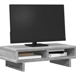 vidaXL Monitorstandaard 50x27x15 cm bewerkt hout grijs sonoma eiken