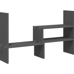 vidaXL Monitorstandaard (39-72)x17x43 cm massief grenenhout grijs