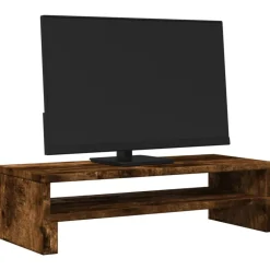 vidaXL Monitorstandaard 54x22x15 cm bewerkt hout gerookt eikenkleurig