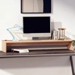 vidaXL Monitorstandaard 100x27x15 cm massief grenenhout