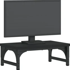 vidaXL Monitorstandaard 37x23x14 cm bewerkt hout zwart