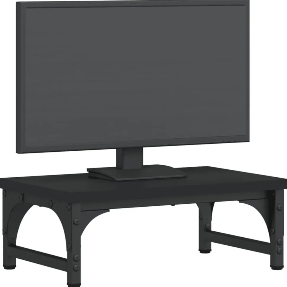 vidaXL Monitorstandaard 37x23x14 cm bewerkt hout zwart