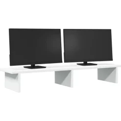 vidaXL Monitorstandaard 100x27x15 cm bewerkt hout wit