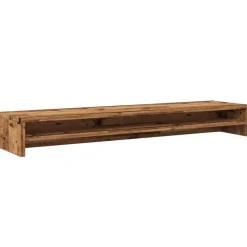 vidaXL Monitorstandaard 100x24x13 cm bewerkt hout oud houtkleurig