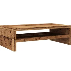 vidaXL Monitorstandaard 42x24x13 cm bewerkt hout oud houtkleurig