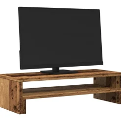 vidaXL Monitorstandaard 54x22x15 cm bewerkt hout oud houtkleurig