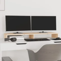 vidaXL Monitorstandaard 100x27x10 cm massief grenenhout