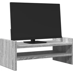 vidaXL Monitorstandaard 50x27x20 cm bewerkt hout grijs sonoma eiken