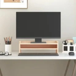 vidaXL Monitorstandaard 50x24x16 cm massief grenenhout