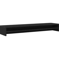 vidaXL Monitorstandaard 100x24x13 cm zwart eikenhout