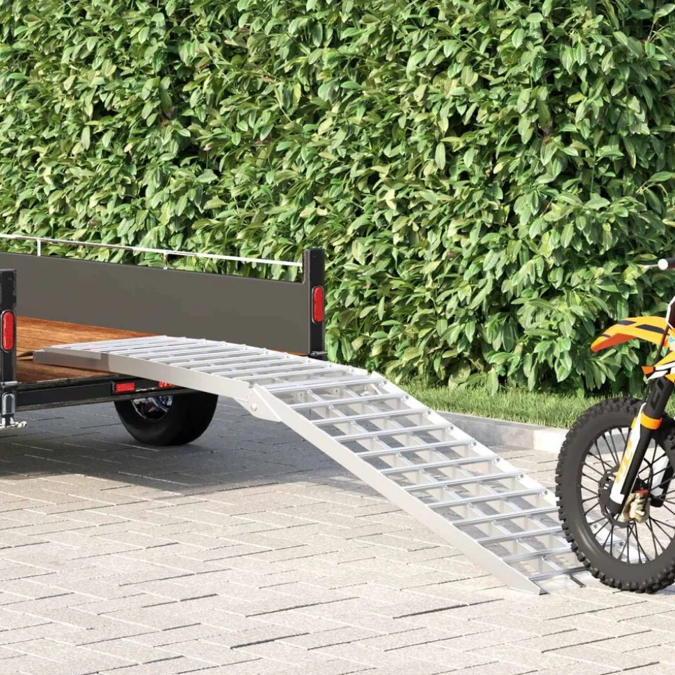 vidaXL Motorcycle Ramp 680 kg Zilver 680 kg Aluminium