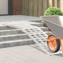 vidaXL Motorcycle Ramp 680 kg Zilver 680 kg Aluminium