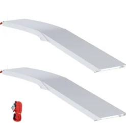 vidaXL Motorcycle Ramp 680 kg 2 pcs Zilver 205 x 28 x 5 cm Aluminium