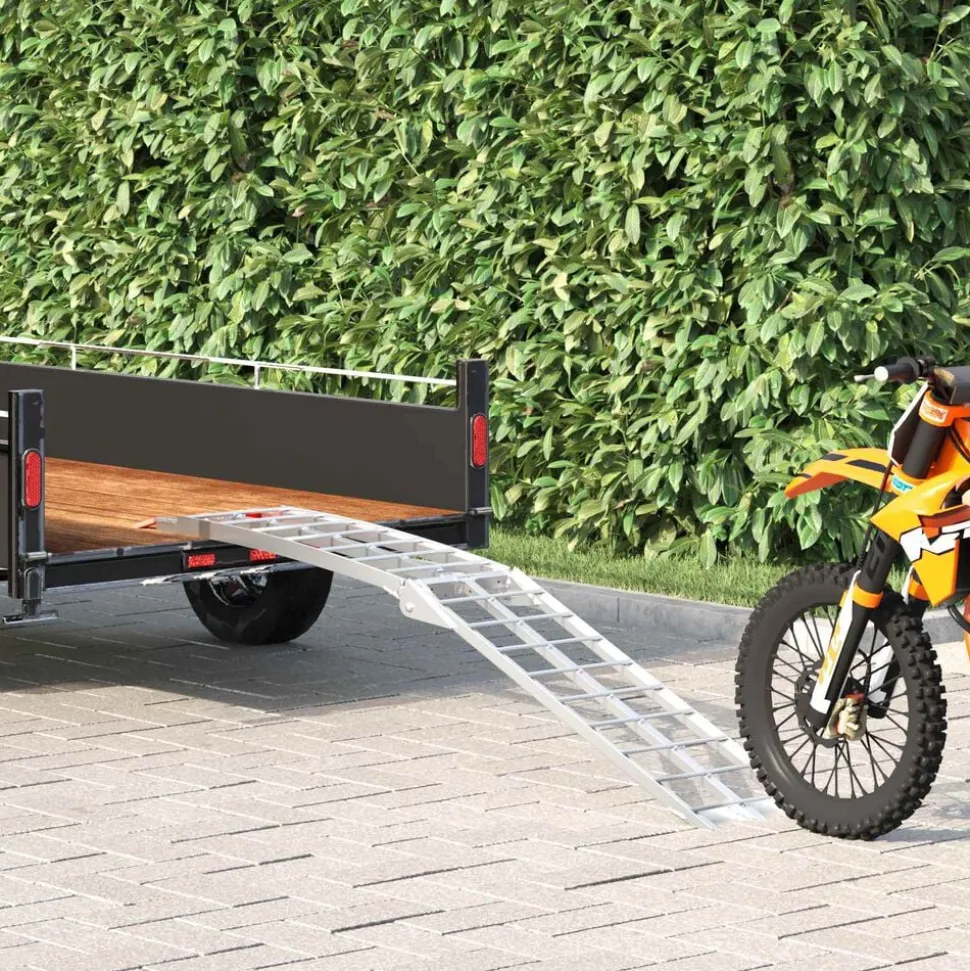 vidaXL Motorfietshelling Zilver 180 x 28 x 5 cm Aluminium