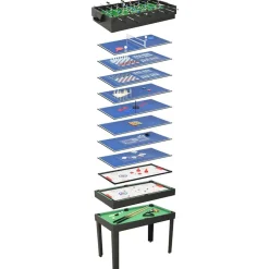 vidaXL Multispeeltafel 15-in-1 121x61x82 cm zwart